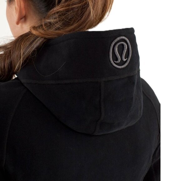 Lululemon cotton blend black and white Scuba jacket with hood, 8, Y2K - Picture 5 of 16